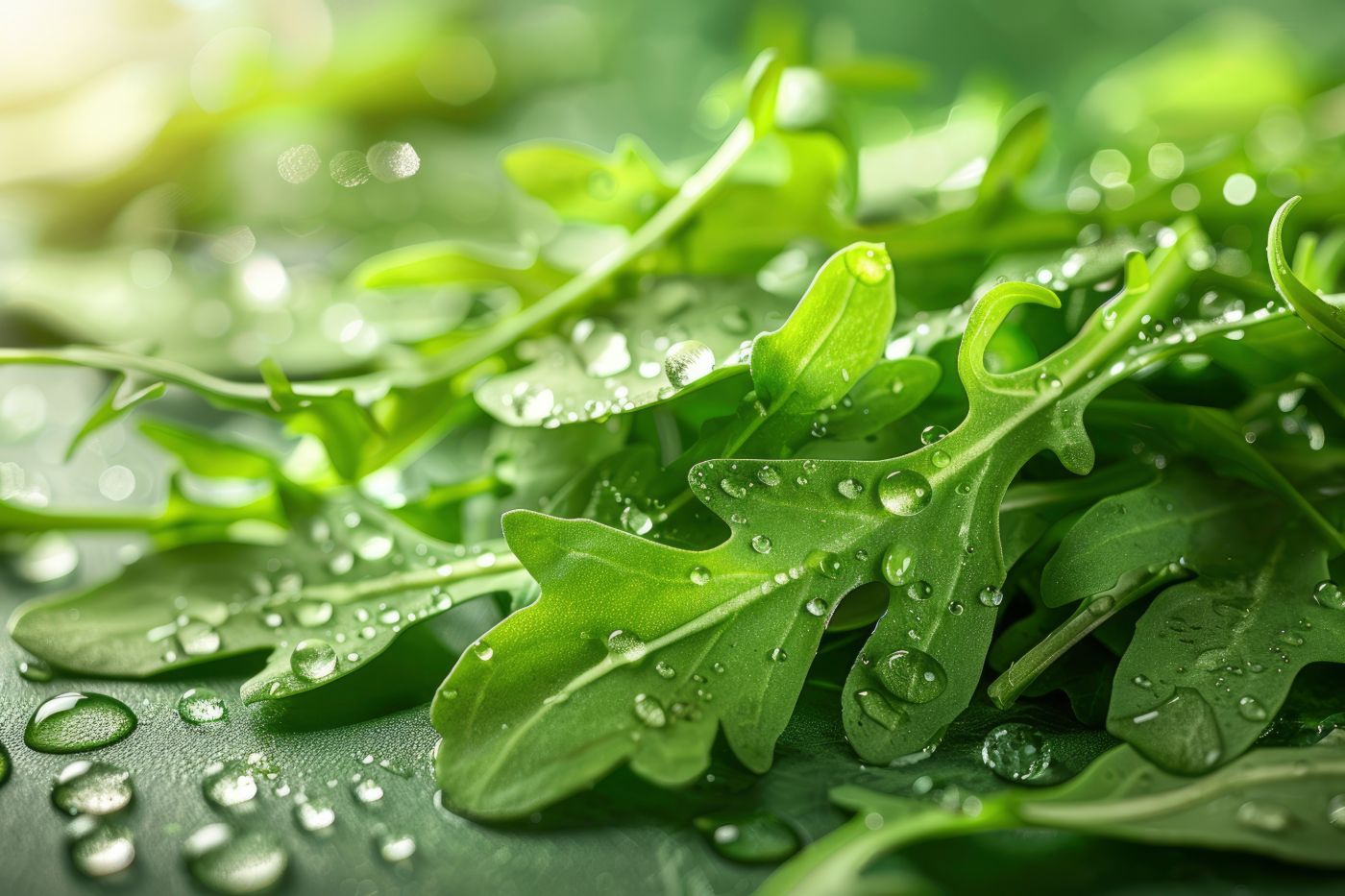 Ingredientes frescos con gotas de agua